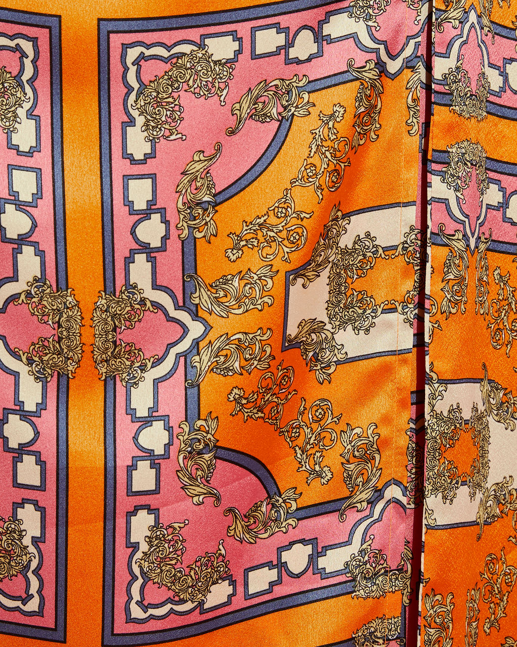 Manique Satin Printed Side Tie Midi Skirt-Vogue Logic