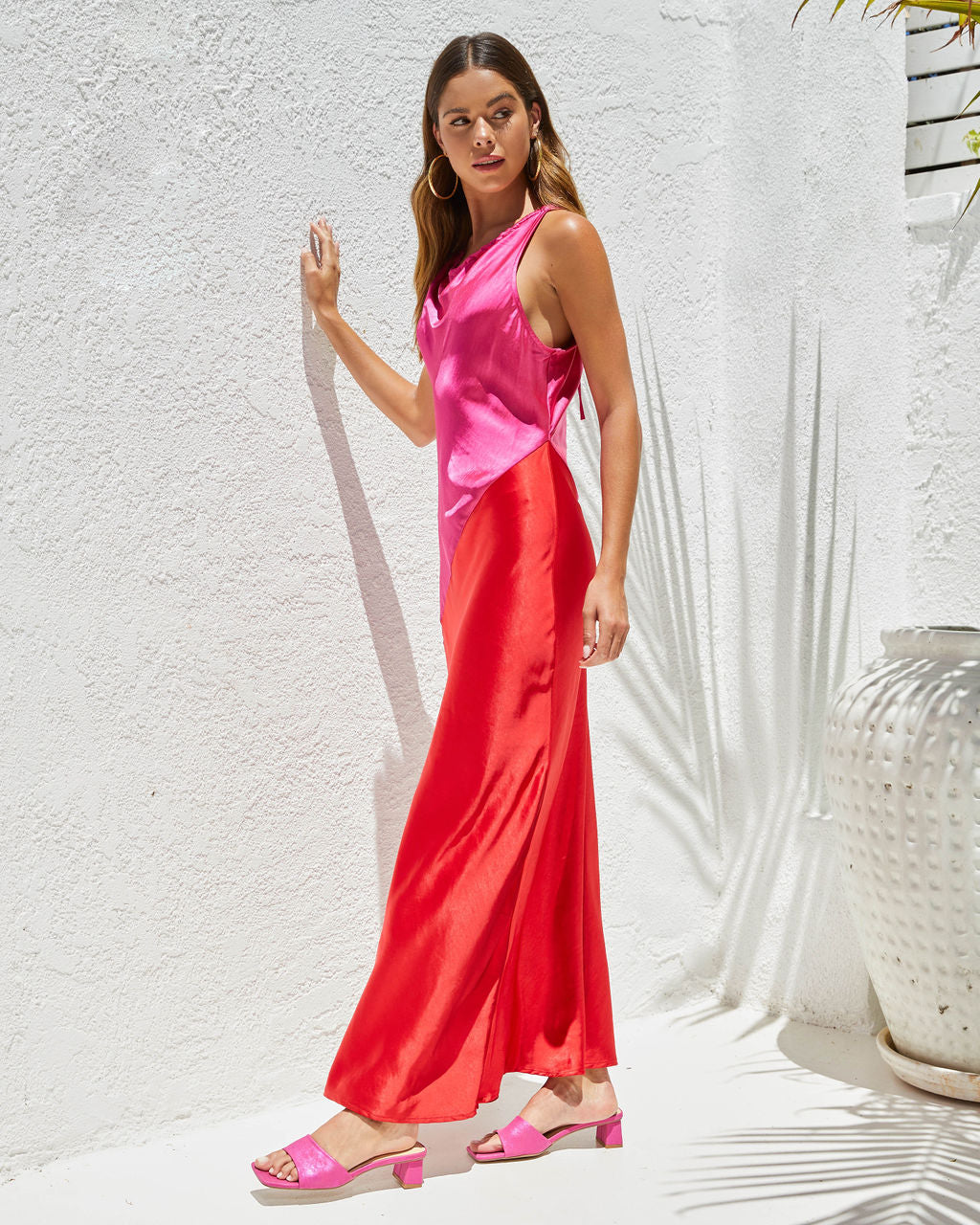 Colors Of Romance Colorblock Maxi Dress-Vogue Logic