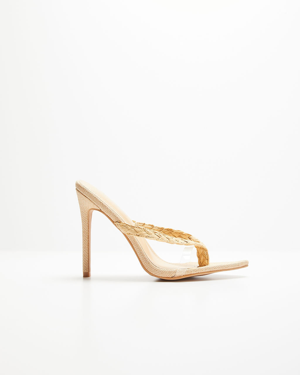 Nitro Woven Strap Slip On Stiletto Heels-Vogue Logic