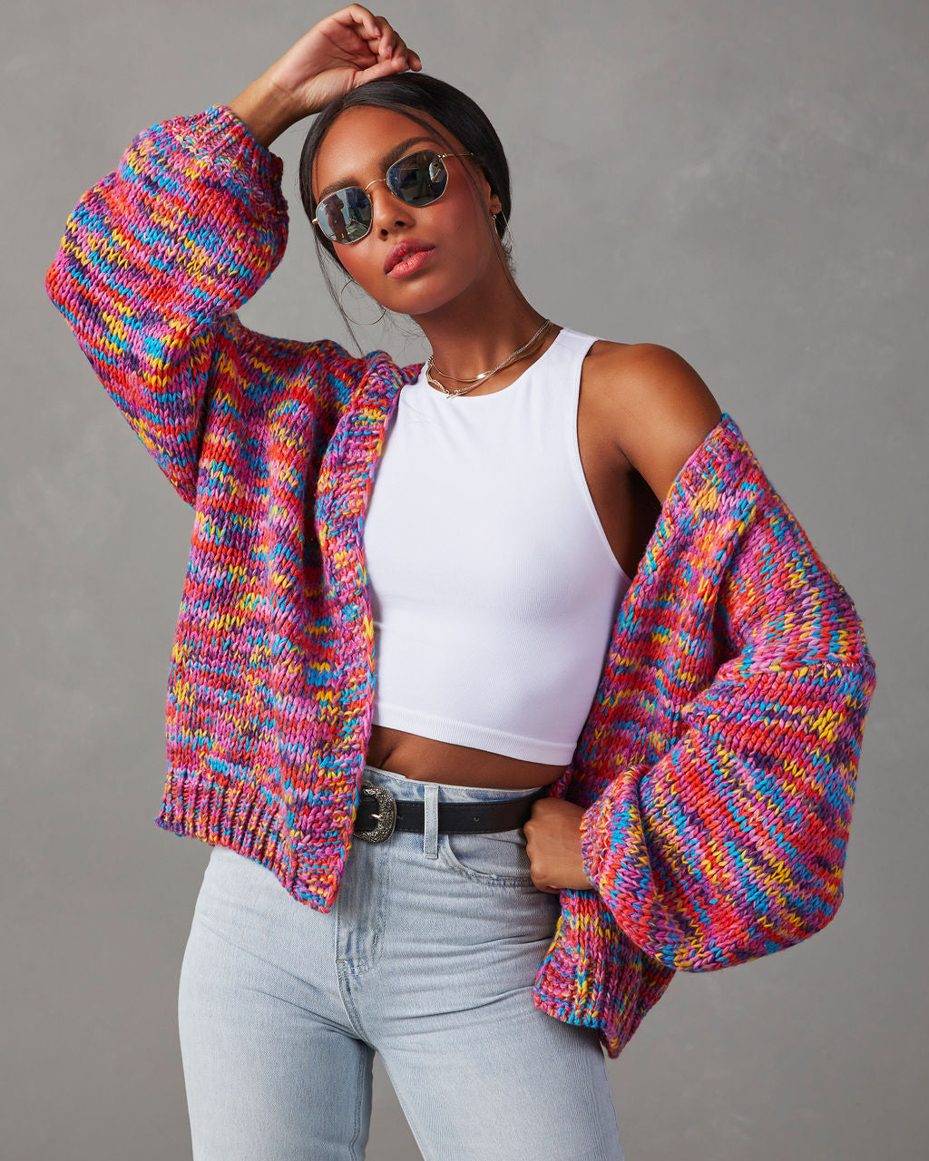 A Different World Multicolor Cardigan-Vogue Logic