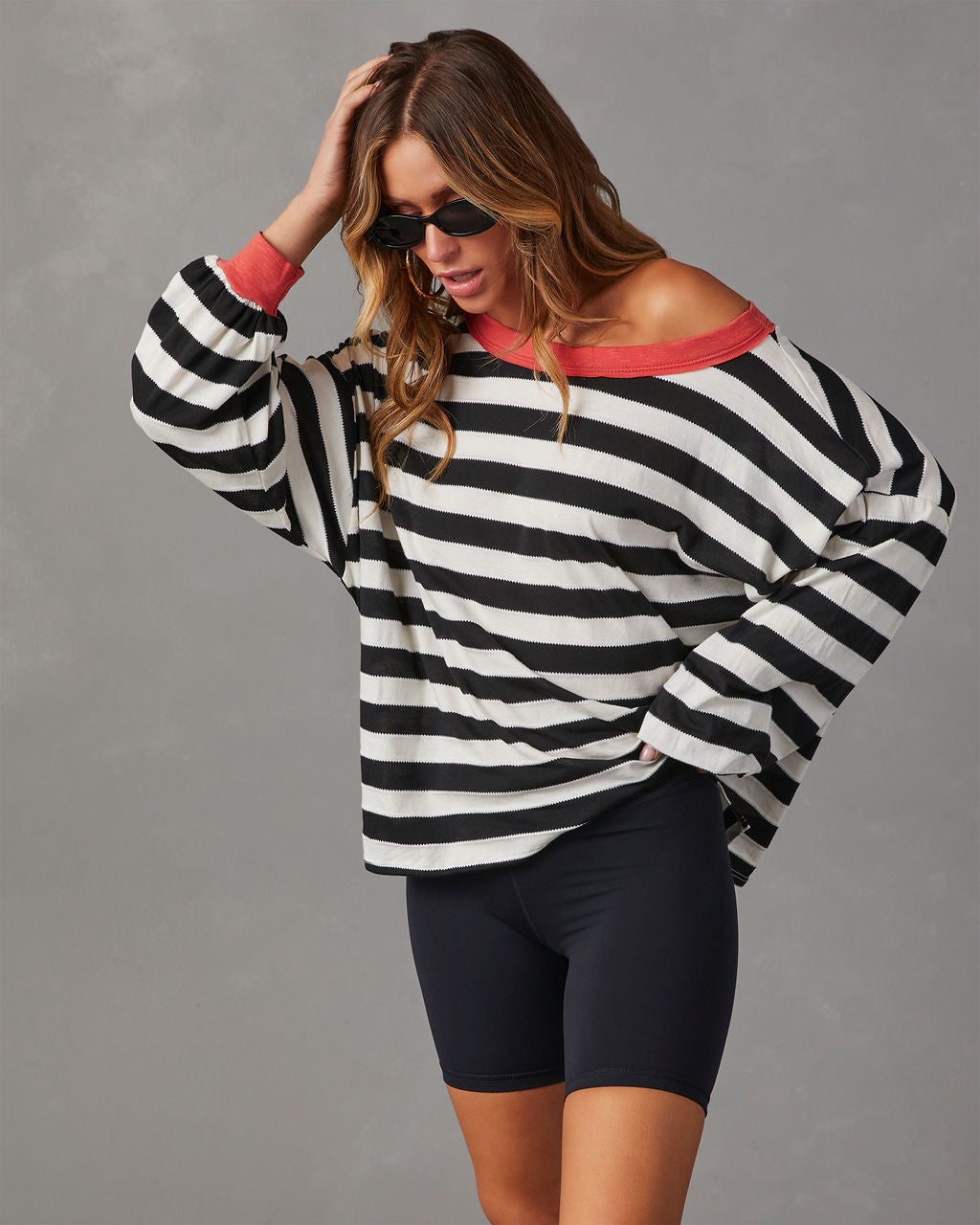 Morwenna Striped Long Sleeve Top-Vogue Logic