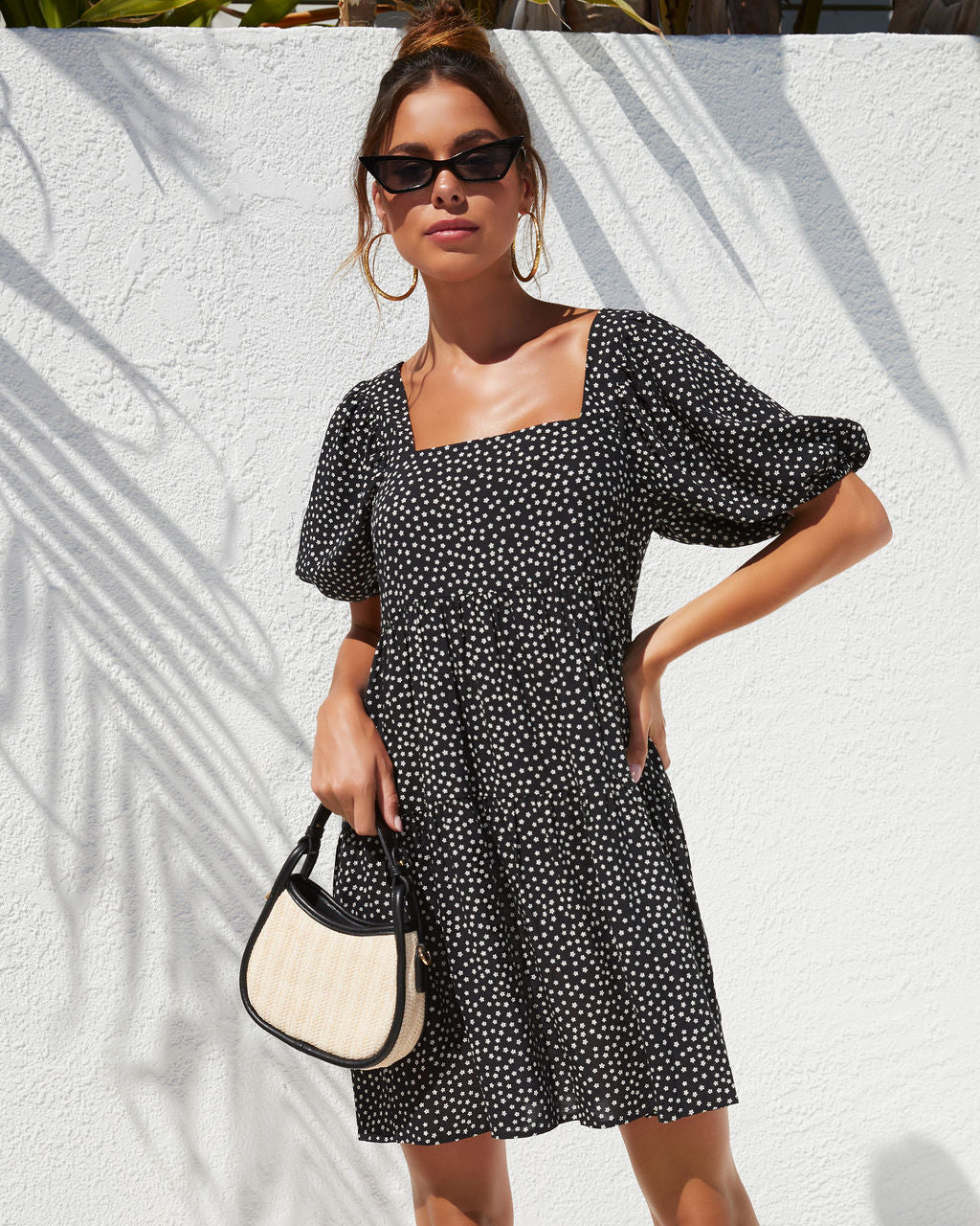 Angelonia Floral Babydoll Dress-Vogue Logic