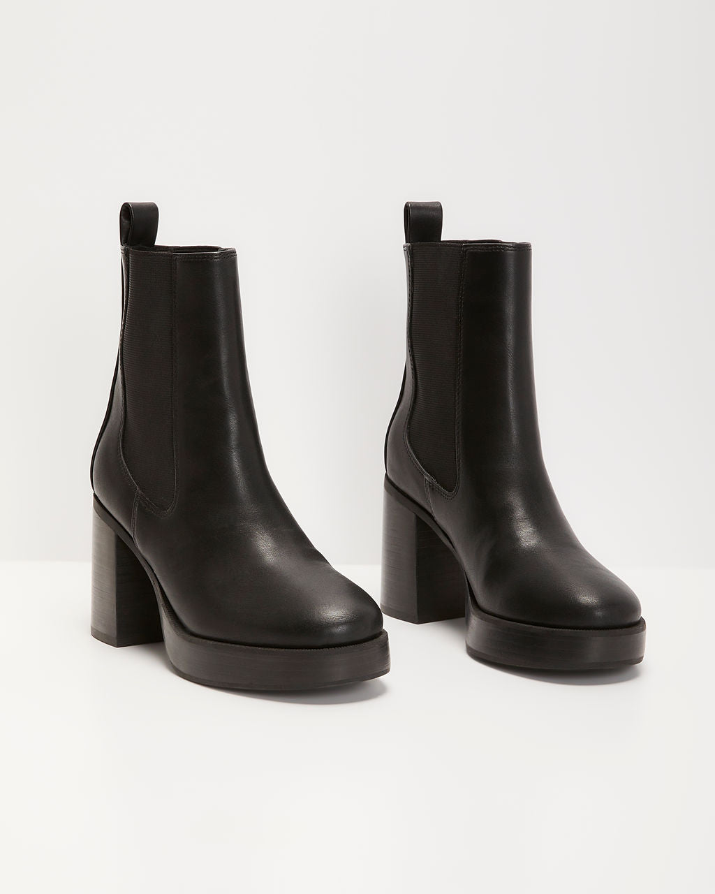 Teo Faux Leather Platform Heeled Boots-Vogue Logic
