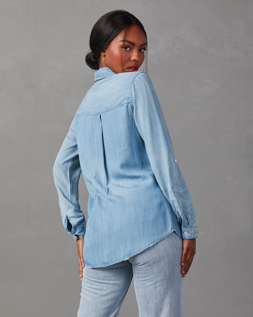 Katana Chambray Utility Top-Vogue Logic