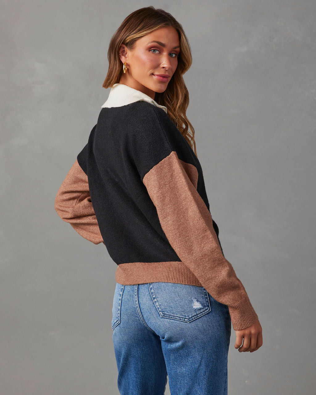 Reiss Colorblock Half Zip Sweater-Vogue Logic