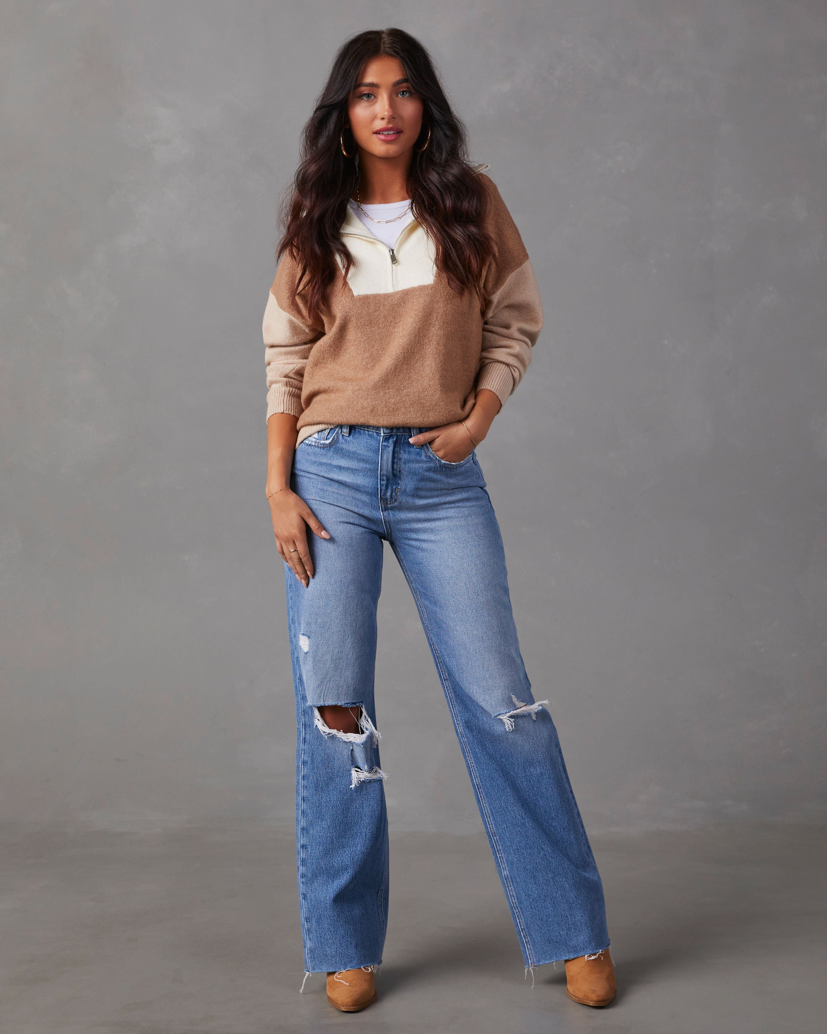 Reiss Colorblock Half Zip Sweater-Vogue Logic