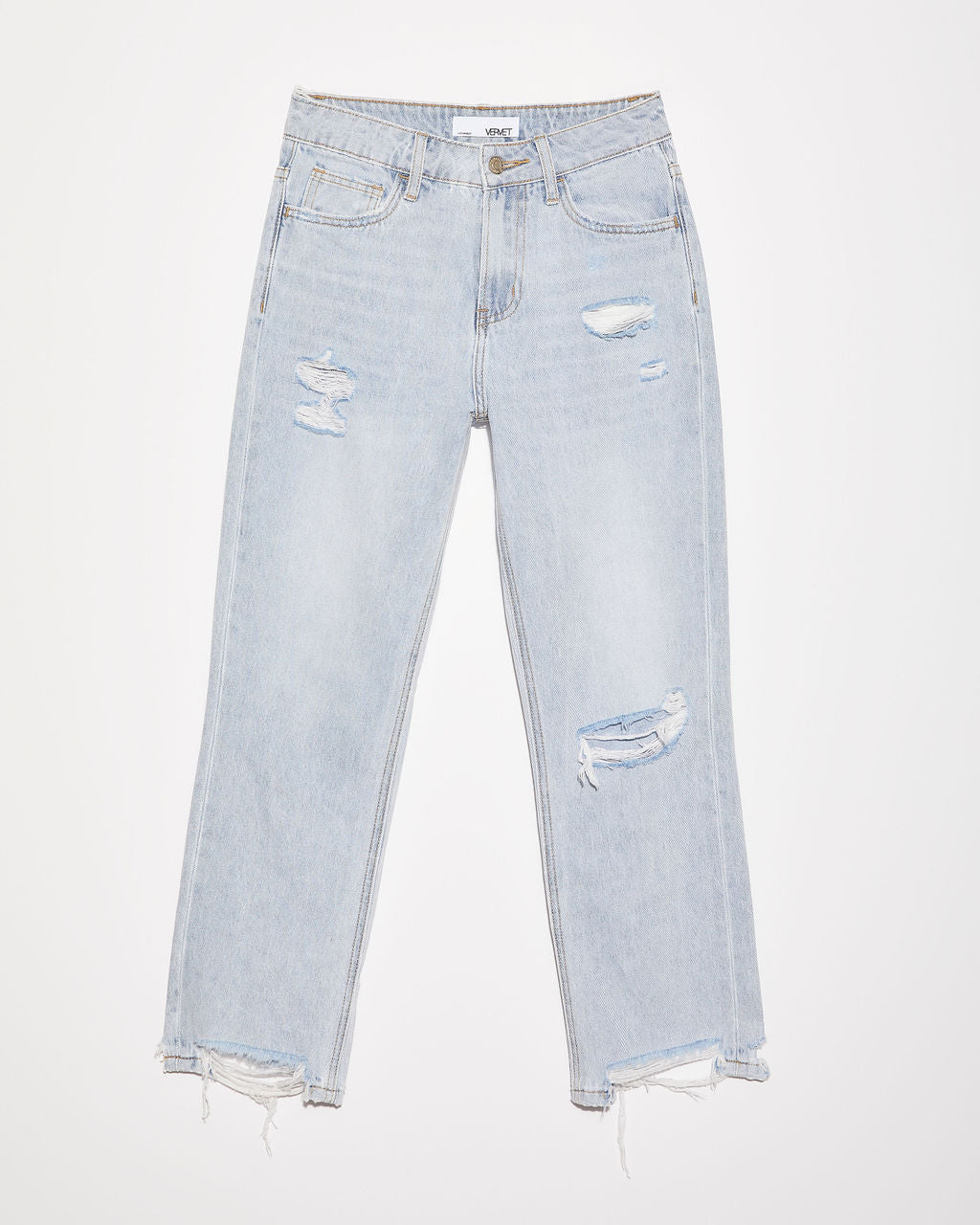 Double Dare Cropped Distressed Jeans-Vogue Logic