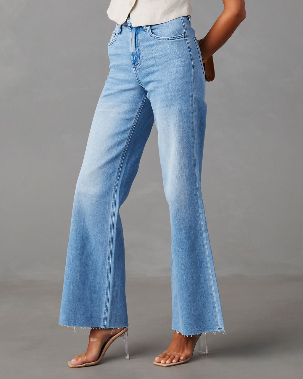 Aleesia Stretch Mid Rise Wide Leg Jeans-Vogue Logic