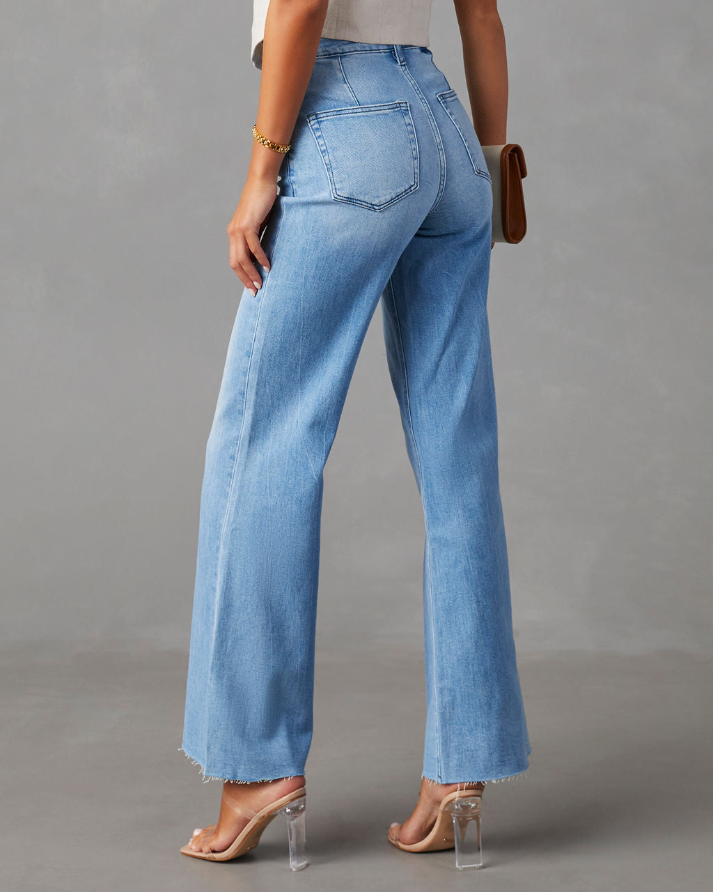 Aleesia Stretch Mid Rise Wide Leg Jeans-Vogue Logic