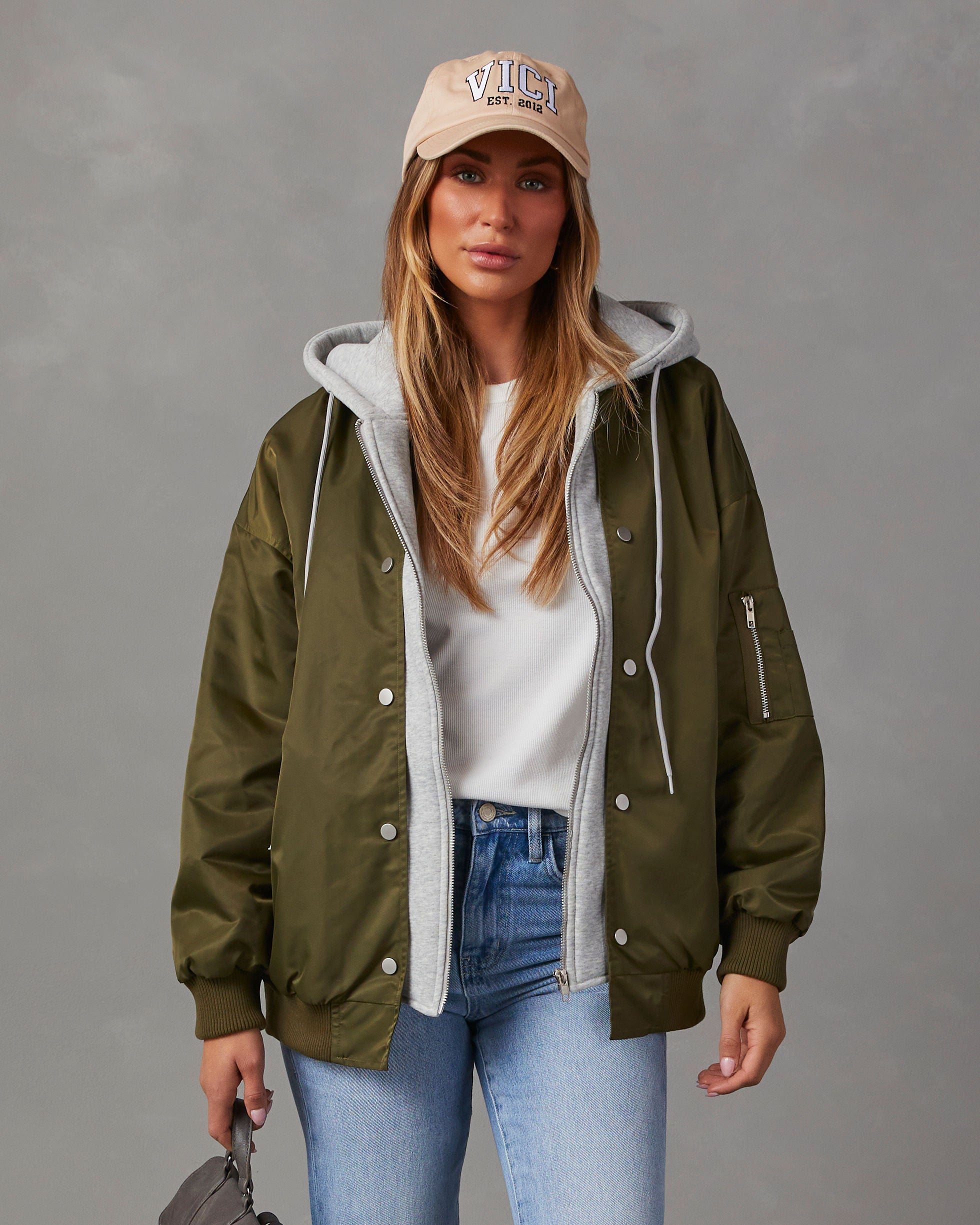 Campus Oversized Hooded Bomber Jacket-Vogue Logic