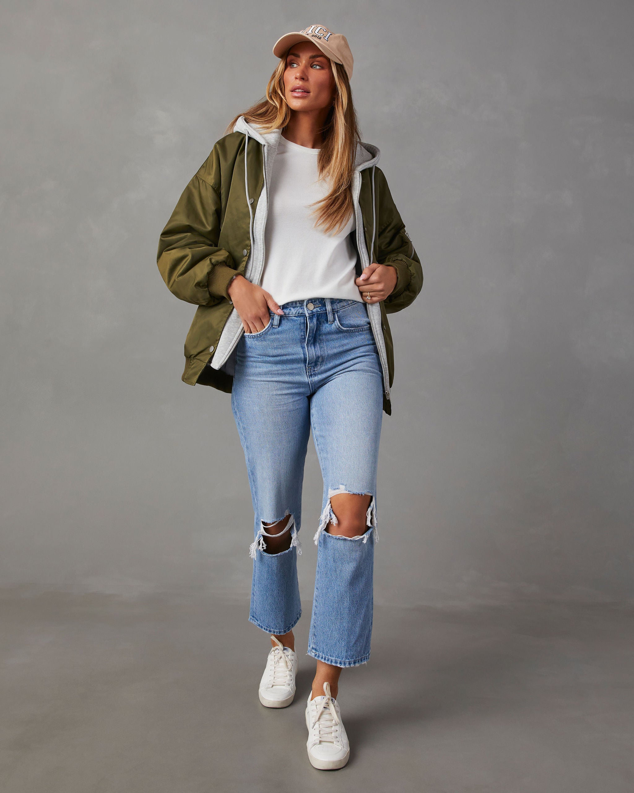 Campus Oversized Hooded Bomber Jacket-Vogue Logic