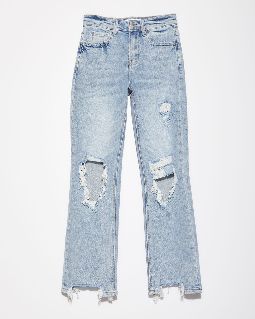 Jolee High Rise Distressed Cropped Jeans-Vogue Logic