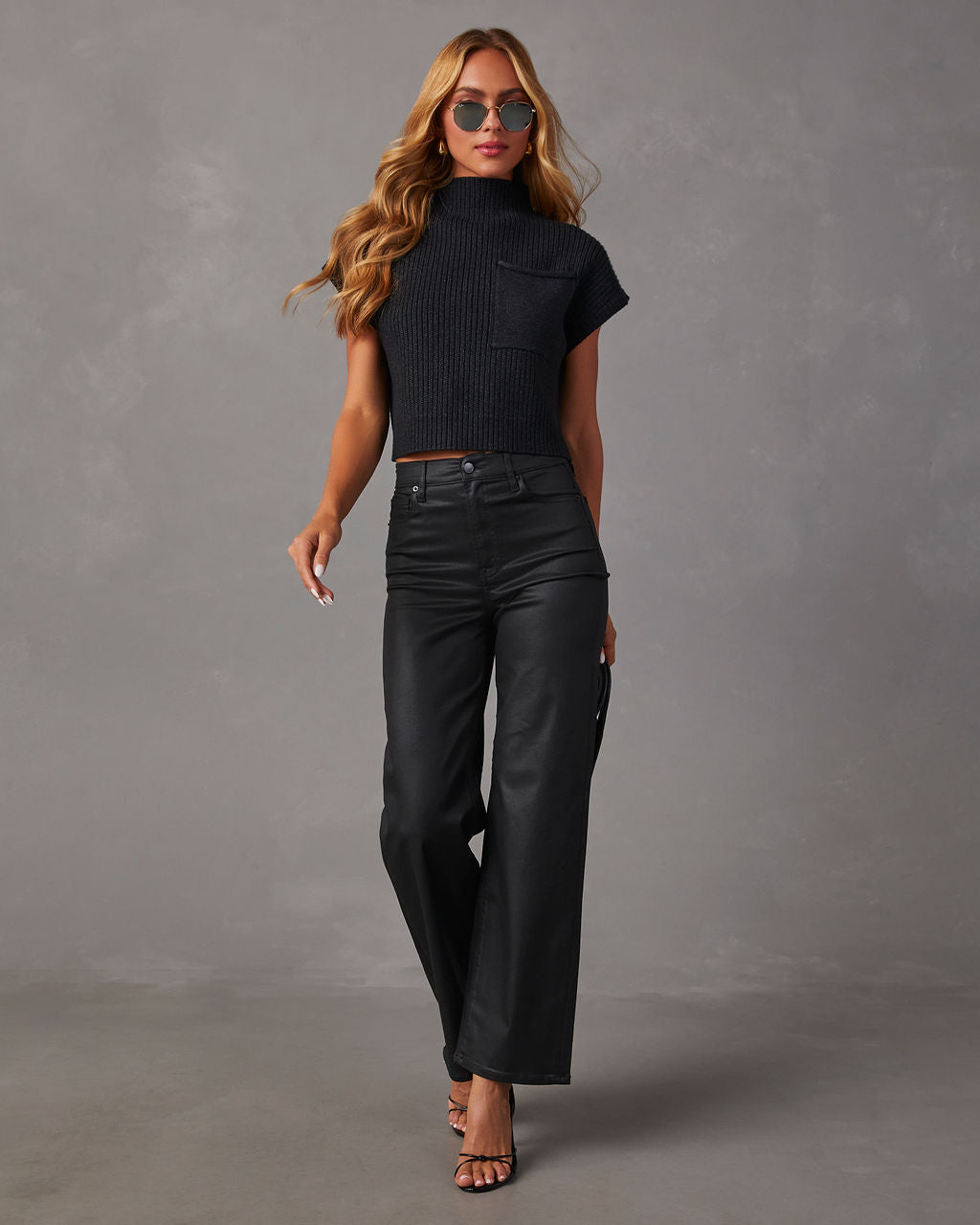 Vogue Logic Icon Coated High Rise Straight Jeans-Vogue Logic