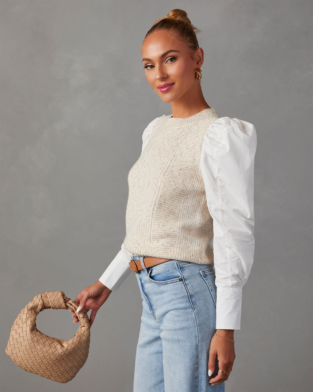 Jenner Knit Contrast Top-Vogue Logic