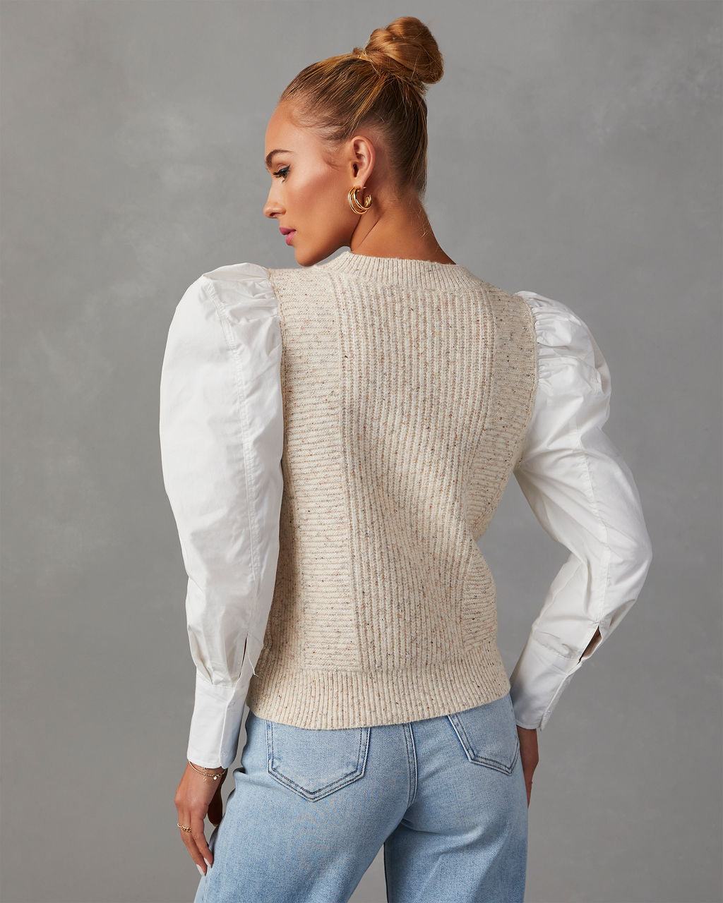 Jenner Knit Contrast Top-Vogue Logic