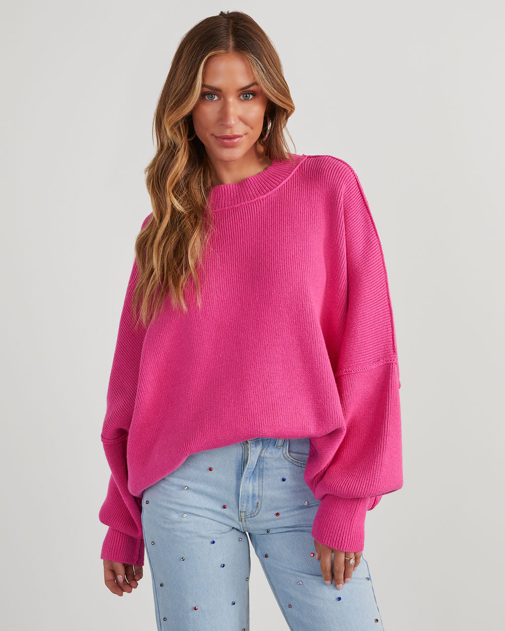 Elouise Knit Oversized Pullover Sweater-Vogue Logic