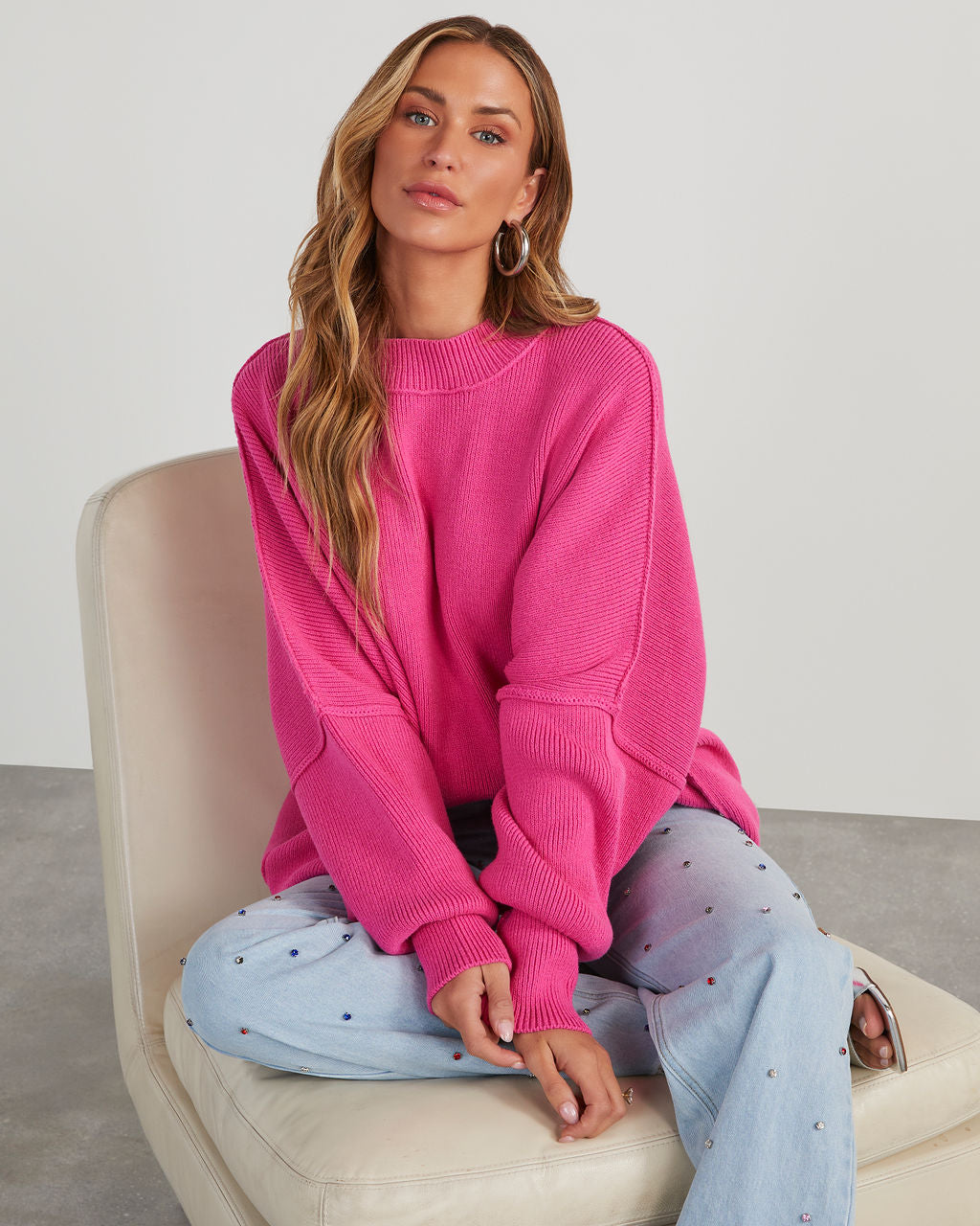 Elouise Knit Oversized Pullover Sweater-Vogue Logic