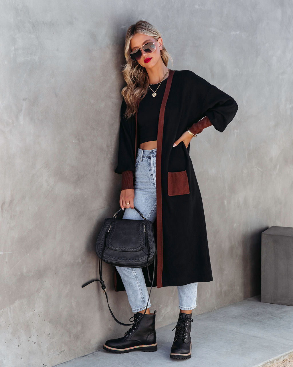 Enchantment Pocketed Duster Cardigan-Vogue Logic