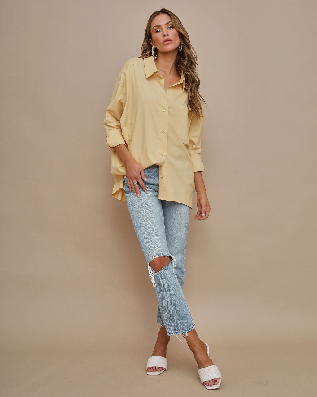 Federica Cotton Button Down Top-Vogue Logic