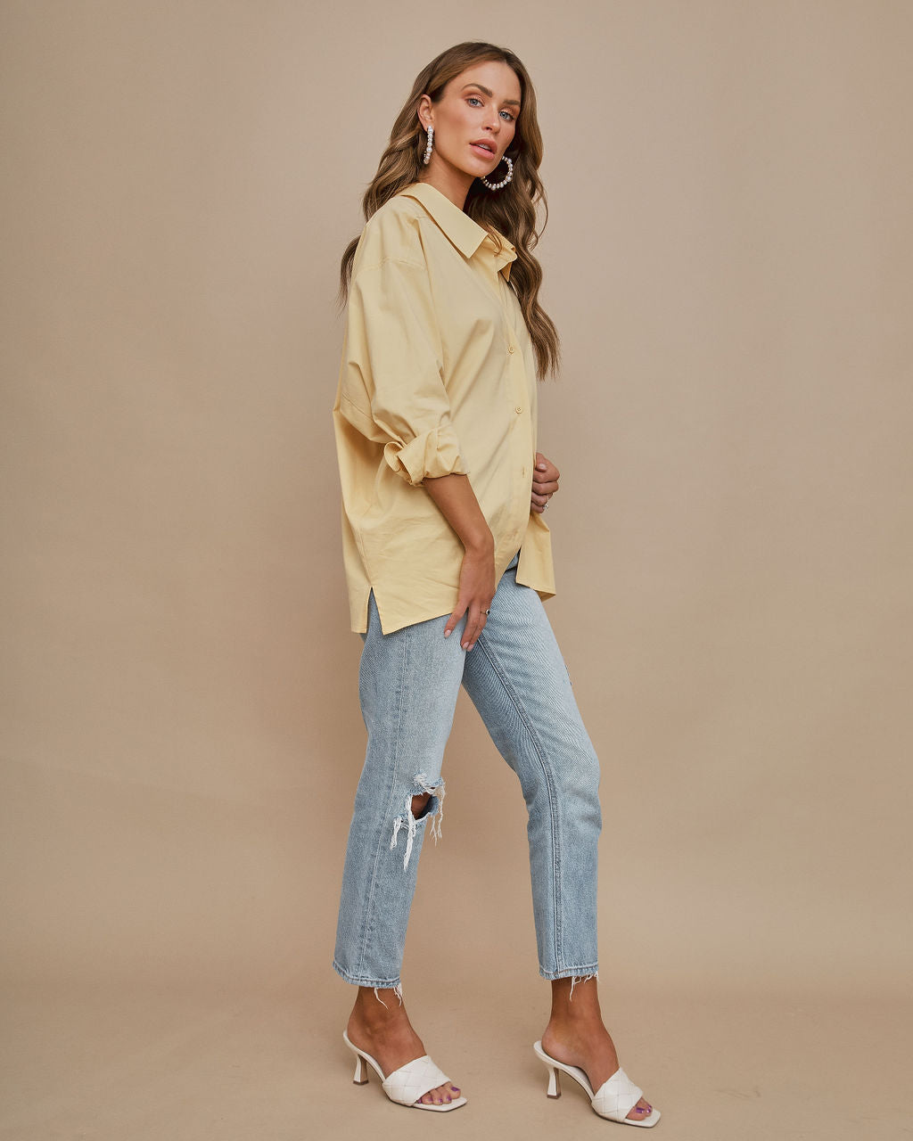 Federica Cotton Button Down Top-Vogue Logic