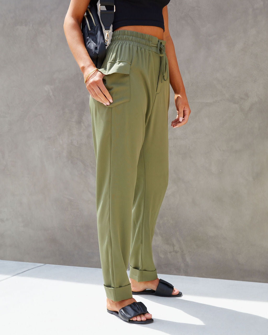 Hey Jane Drawstring Cargo Joggers-Vogue Logic