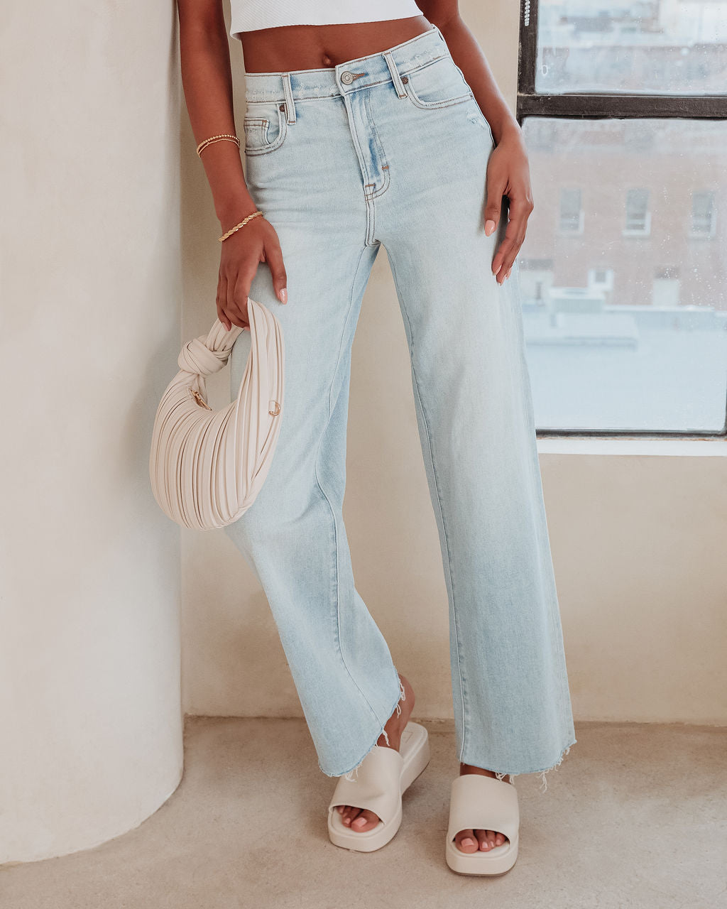 Logan Super Stretch High Rise Relaxed Jeans-Vogue Logic