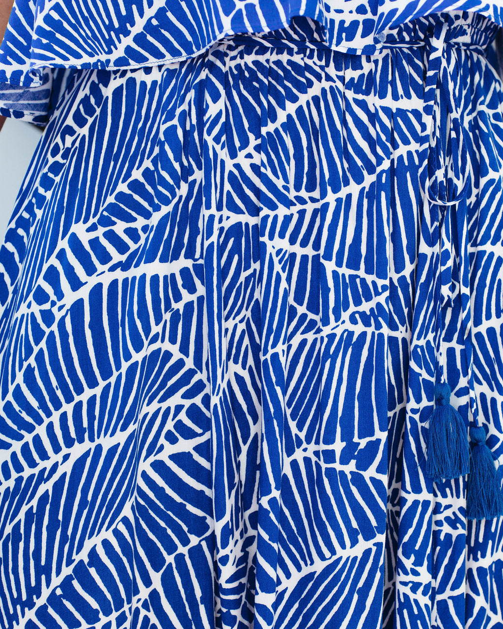 Rosha Printed Strapless Tie Maxi Dress-Vogue Logic