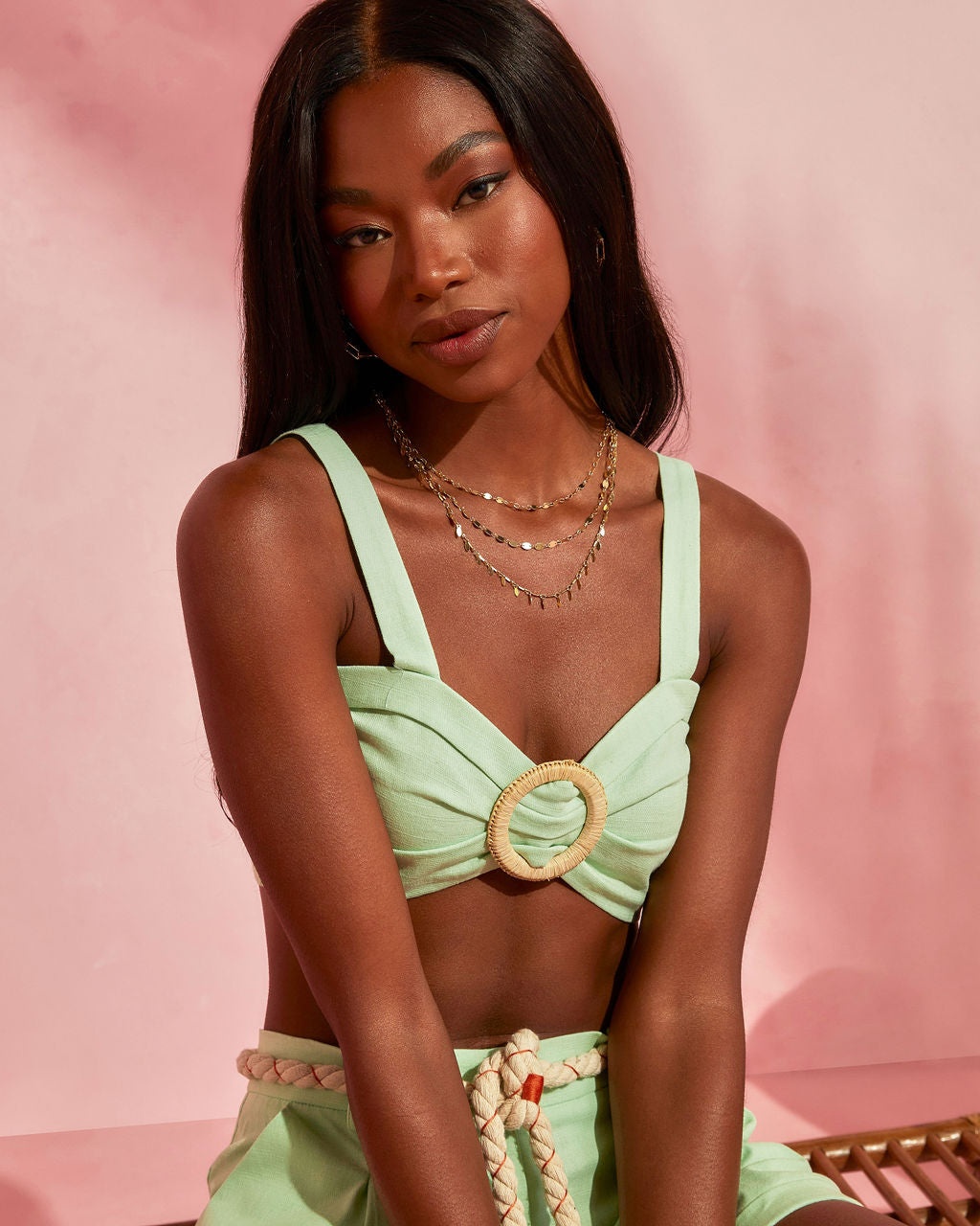 Saylor Cotton Crop Top-Vogue Logic