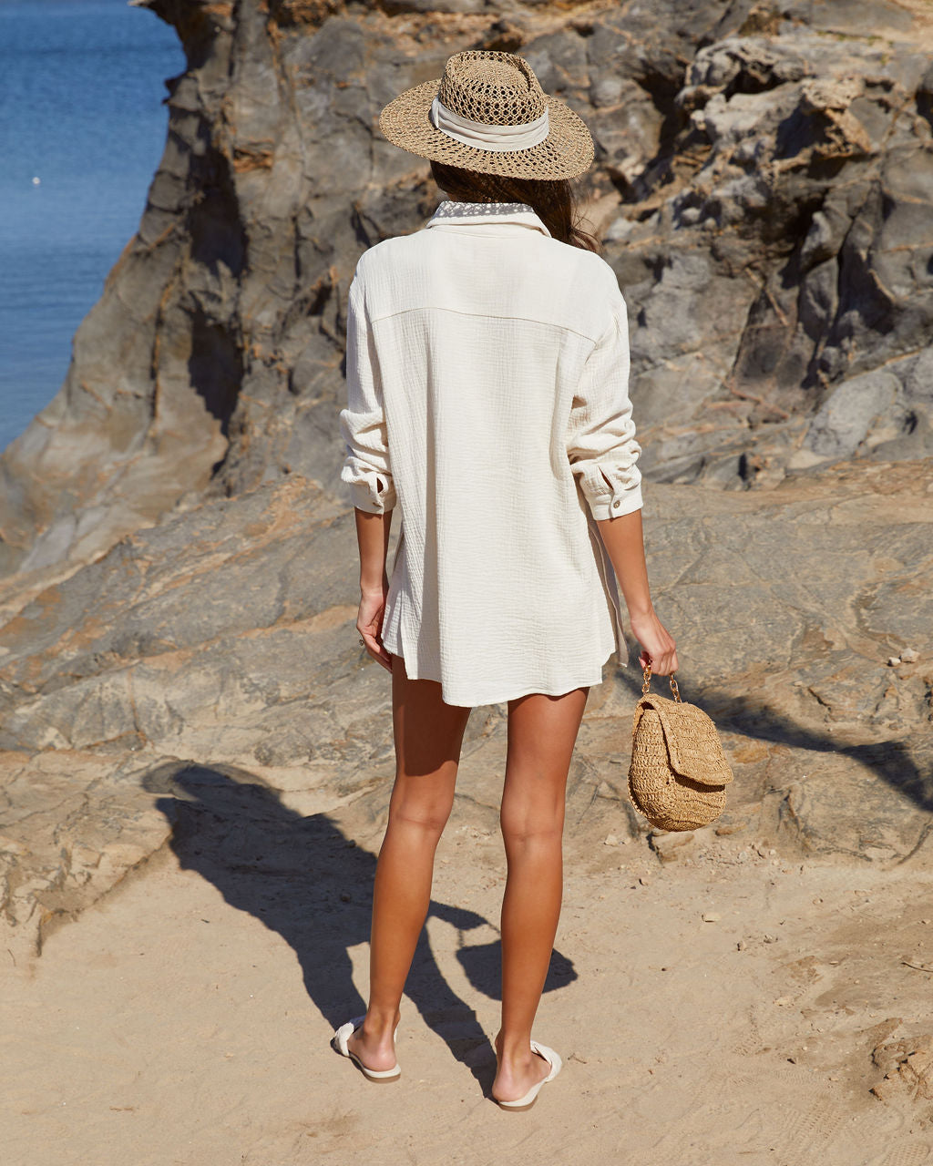 Tatum Cotton Button Down Romper-Vogue Logic