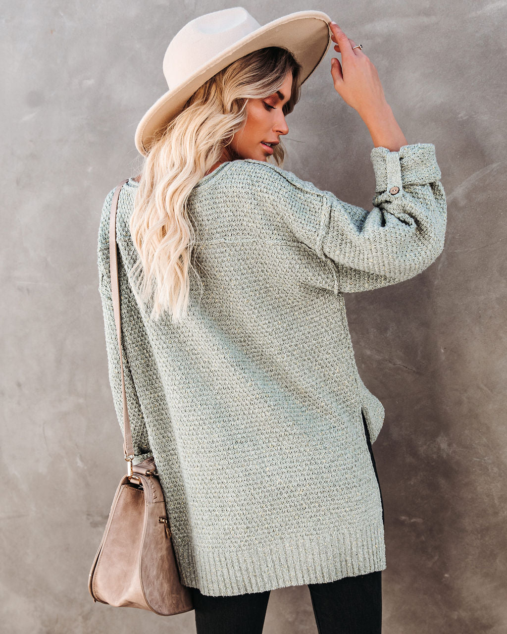 Trev Speckled Knit Henley Sweater-Vogue Logic