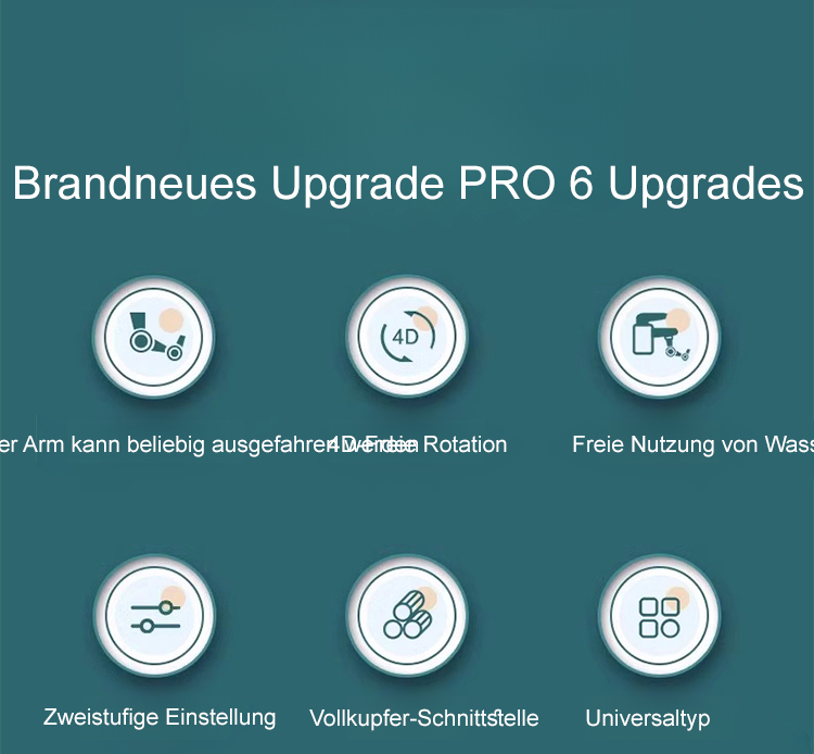 Drehbarer Spritzschutzhahn mit flexibler Armverlängerung