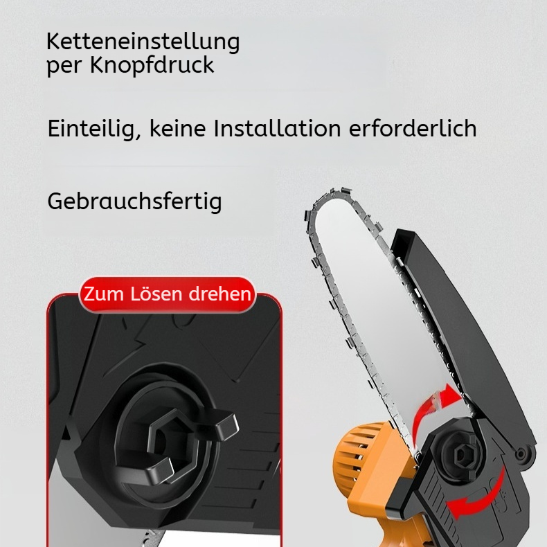 Akku-Handkettensäge, bürstenlos, tragbar, Mini-Kettensäge zum Beschneiden