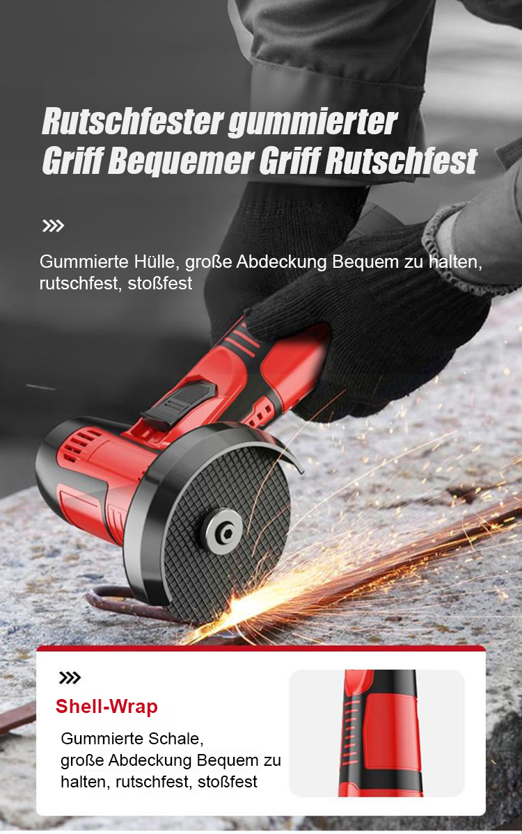 Akku-Winkelschleifer mit langlebigem Lithium-Ionen-Akku