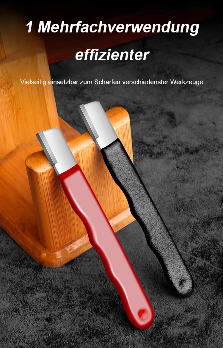 Gartenschere vor und nach dem Schärfen mit dem Handschärfgerät