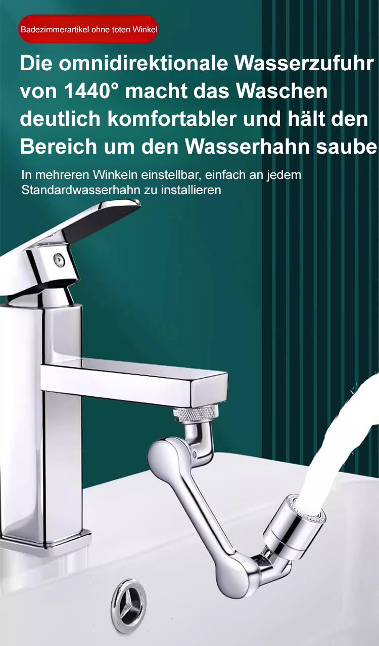 Multifunktions-Roboterarmverlängerung für Spritzschutzhahn in moderner Küche