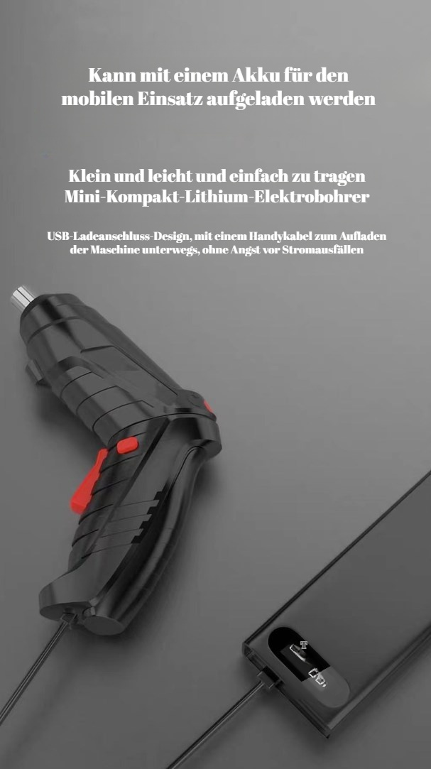 Mini Elektroschraubendreher Set mit verschiedenen Bits