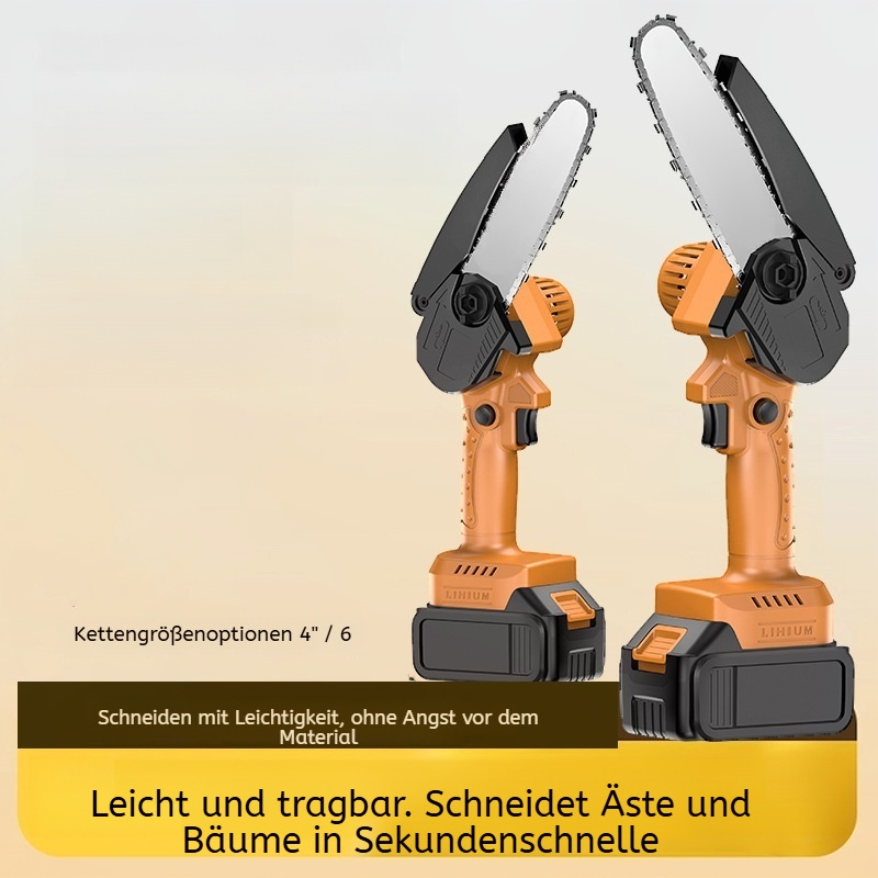 Akku-Handkettensäge bürstenlos tragbar Mini Kettensäge im Einsatz