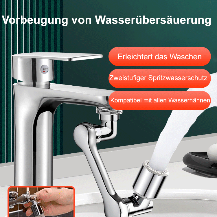 [Multifunktions-Roboterarmverlängerung und -drehung] Spritzschutzhahn