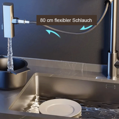 Kalt-warm drehbarer Universal-Ausziehhahn.