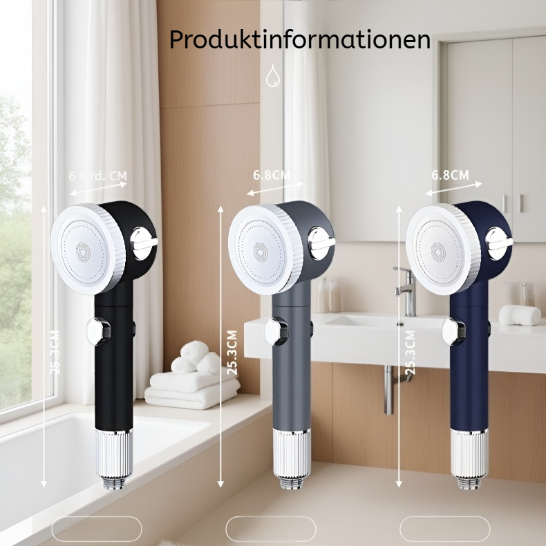 Multifunktionale Duschkopf-Set mit drei Massage-Modi und Druckverstärkung