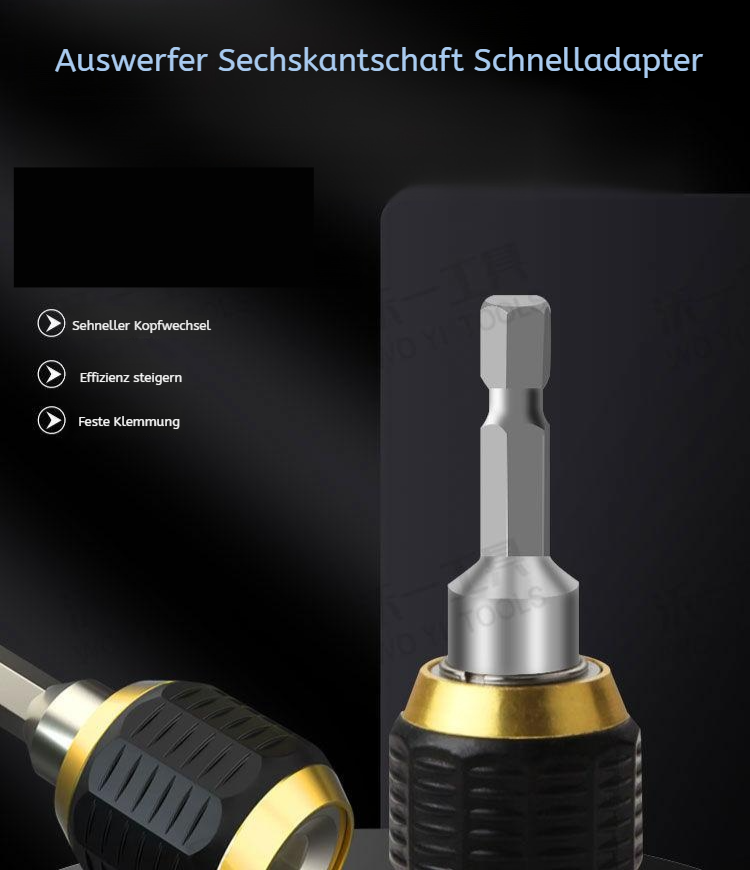 Robuste Verlängerungsstange für Bohrmaschinenadapter in Nahaufnahme