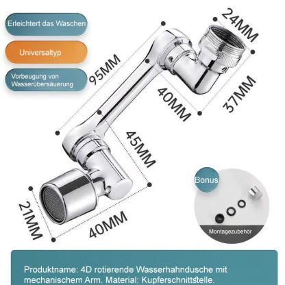 [Multifunktions-Roboterarmverlängerung und -drehung] Spritzschutzhahn