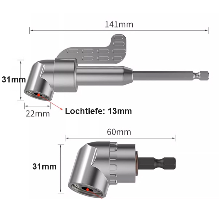 Multifunktionale Winkelschraubendreher-Bits, die keine Enge fürchten.