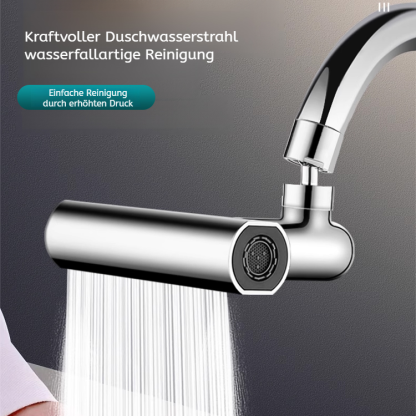 Multifunktionaler drehbarer Wasserhahn mit Wasserfall- und Regendusche-Effekt