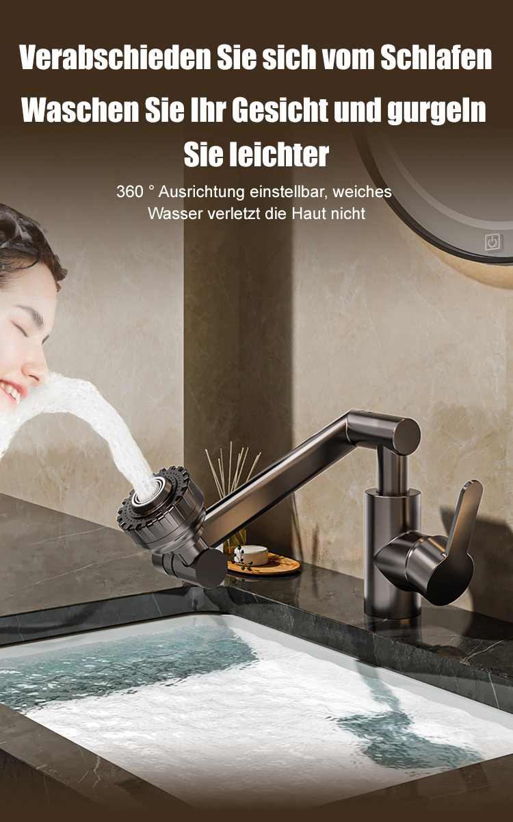 Einfache Bedienung der schwenkbaren Küchenarmatur
