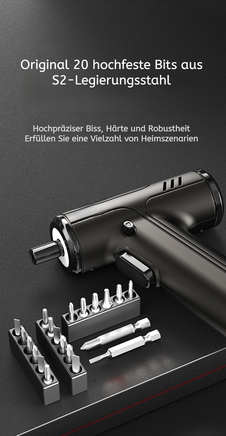 Elektrische Schraubendreher Set mit verschiedenen Bits