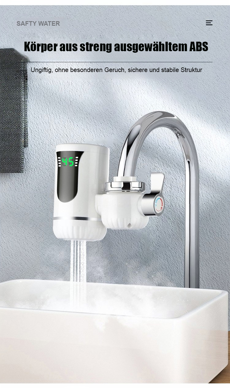 Wasserhahn ohne Hitzeentwicklung für sicheres Duschen