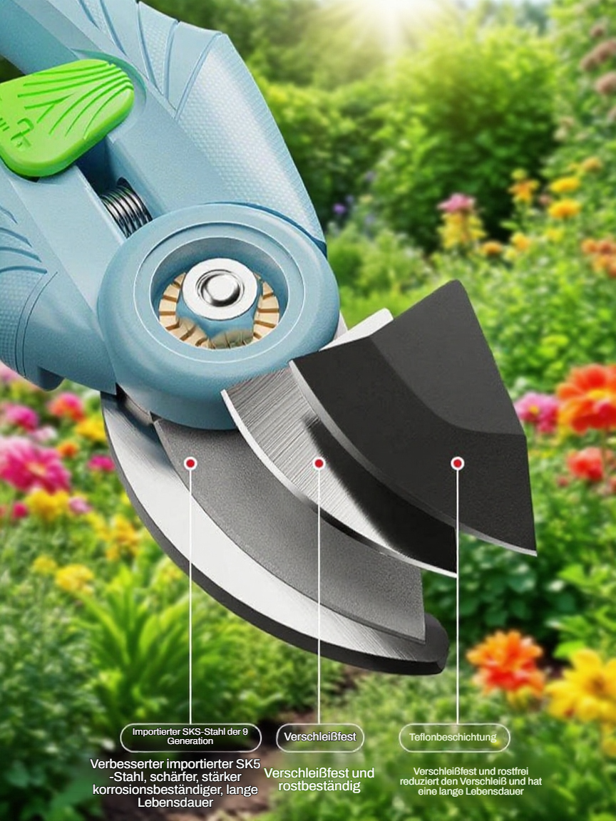 Scharfe und kraftsparende Gartenschere