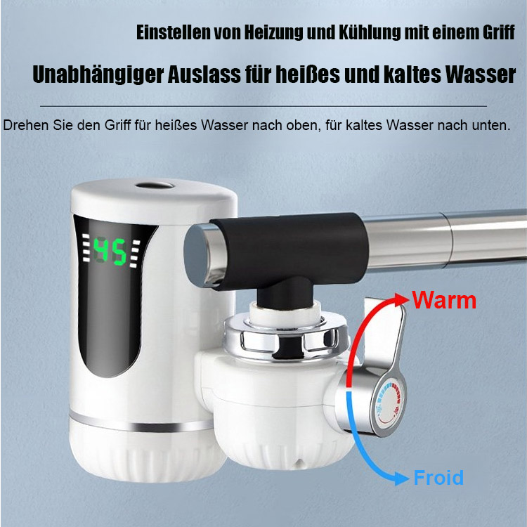 3-Sekunden-Schnellinstallation ohne Hitze Warmwasserhahn