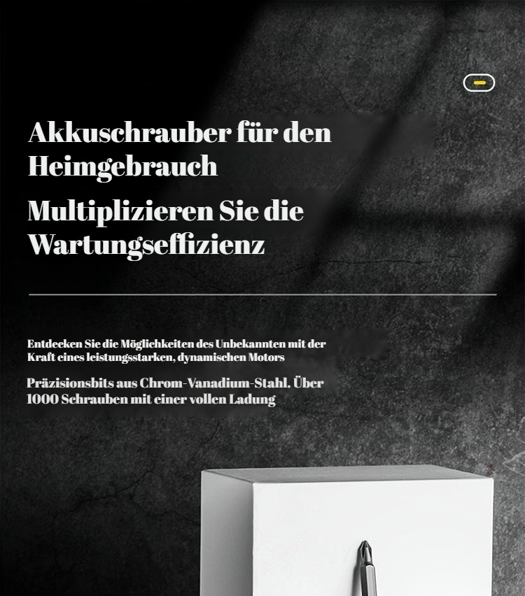 Kleine wiederaufladbare Mini-Akku-Schraubendreher Vorderansicht